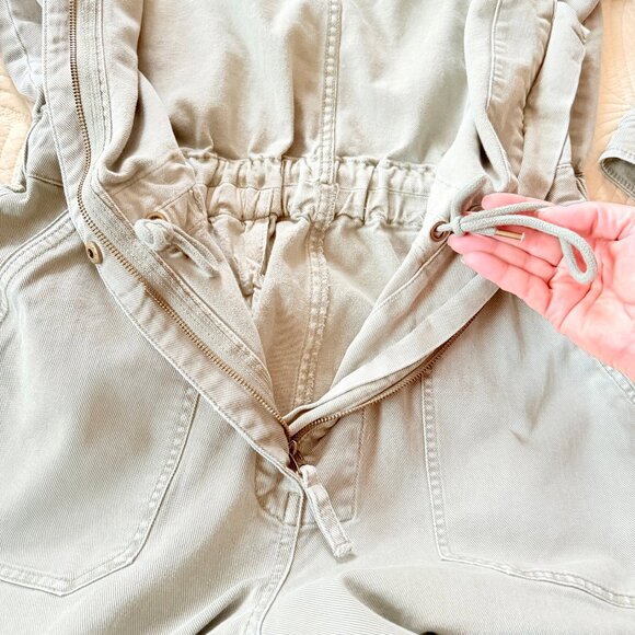 Faherty Overland Twill Utility Jumpsuit Olive Green Straight Leg Size M - Picture 14 of 17